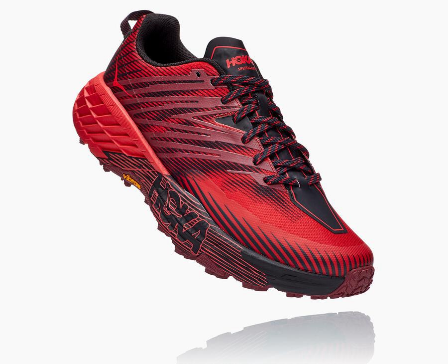 Hoka One One Speedgoat 4 - Men Trail Shoes - Red,Australia YFU-391687